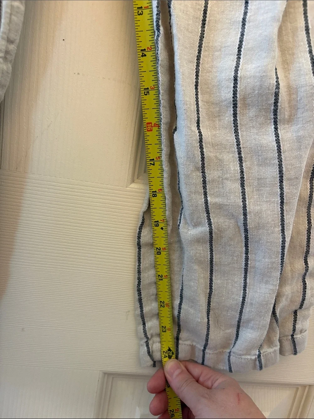 Mango Linen Striped Drawstring Pants - S - Picture 6 of 6